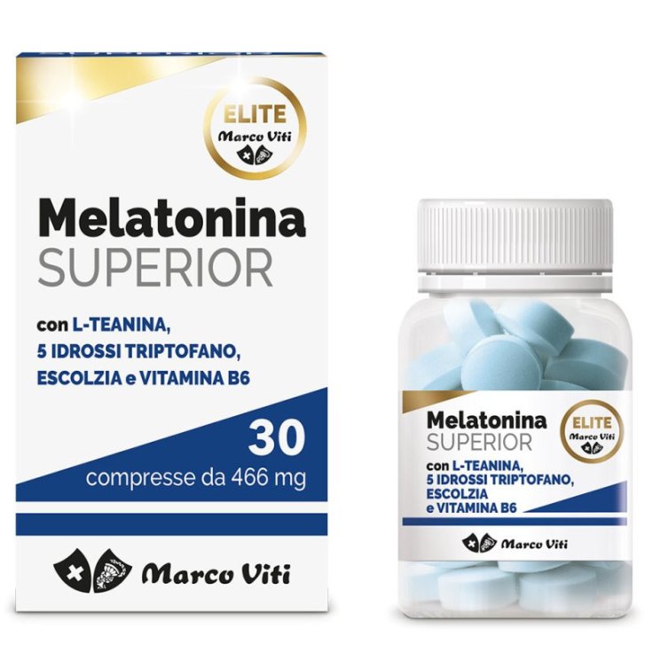 Melatonina Superior Integratore Sonno con Griffonia Escolzia e Vitamina B6 30 Compresse - Marco Viti Melatonina Superior Integratore Sonno con Griffonia Escolzia e Vitamina B6 30 Compresse - Marco Viti