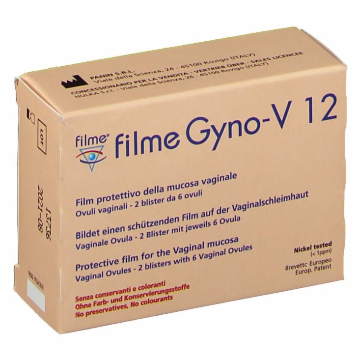 Filme Gyno V12 Ovuli Vaginali con Tocoferolo Acetato Idratazione Mucosa Vaginale 12 Ovuli - Hulka