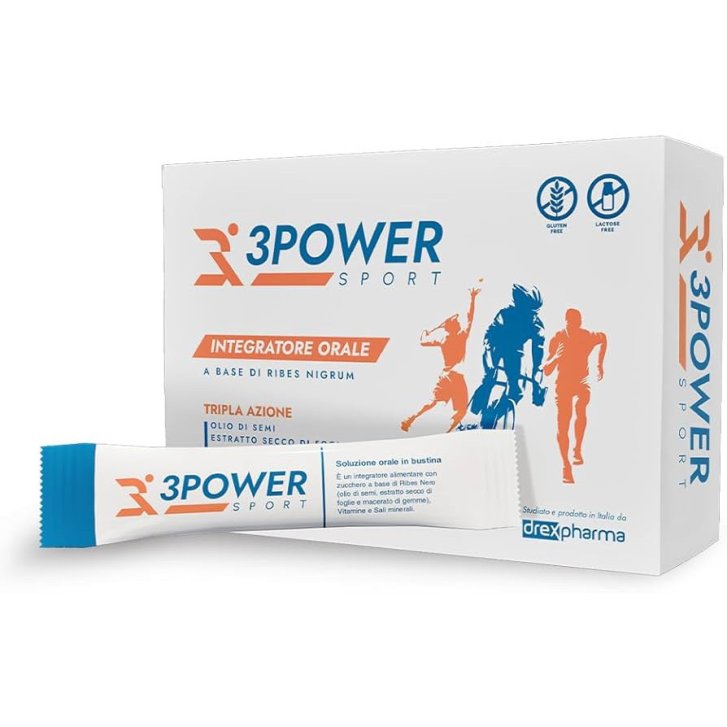3POWER SPORT Integratore Ribes Nero con Vitamine B2 H Niacina e Manganese 20 Bustine - Drex Pharma
