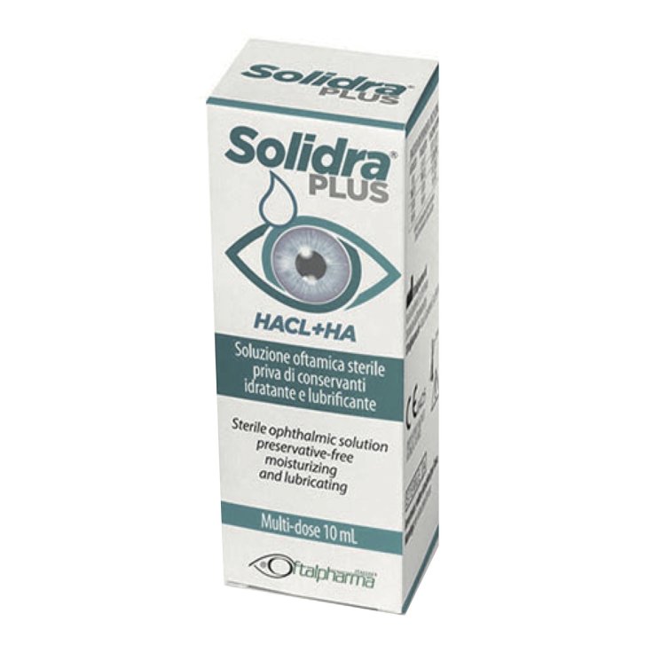 Solidra Plus Gocce Oculari Dispositivo Medico Occhio Secco con Acido Ialuronico Senza Conservanti 10ml - Oftalpharma