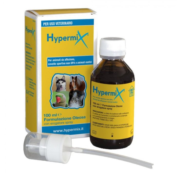 Hypermix Les Ester Olio di Neem ed Estratto di Iperico per Cute Lesa Uso Veterinario 100ml - HYPERMIX