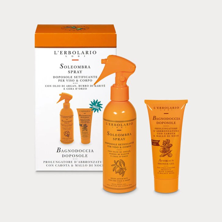 Soleombra Spray Doposole Setificante 200ml + Bagnodoccia Doposole 375ml - L\'Erbolario