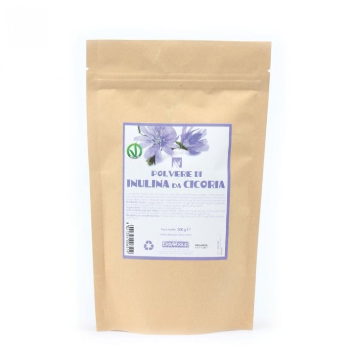Inulina da Cicoria Integratore Fibra Solubile Prebiotico Polvere 200g - Erbavoglio