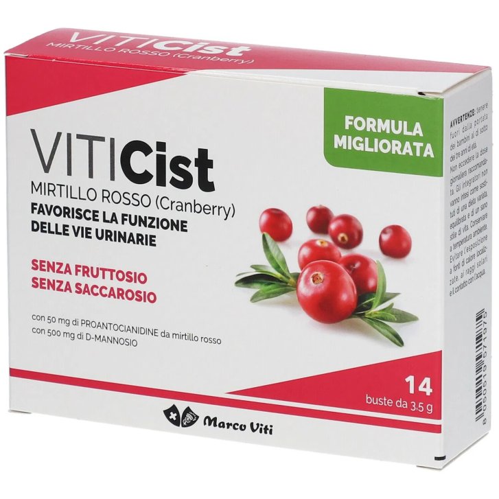Viticist Mirtillo Rosso Integratore per Vie Urinarie Senza Fruttosio 14 Bustine - Marco Viti