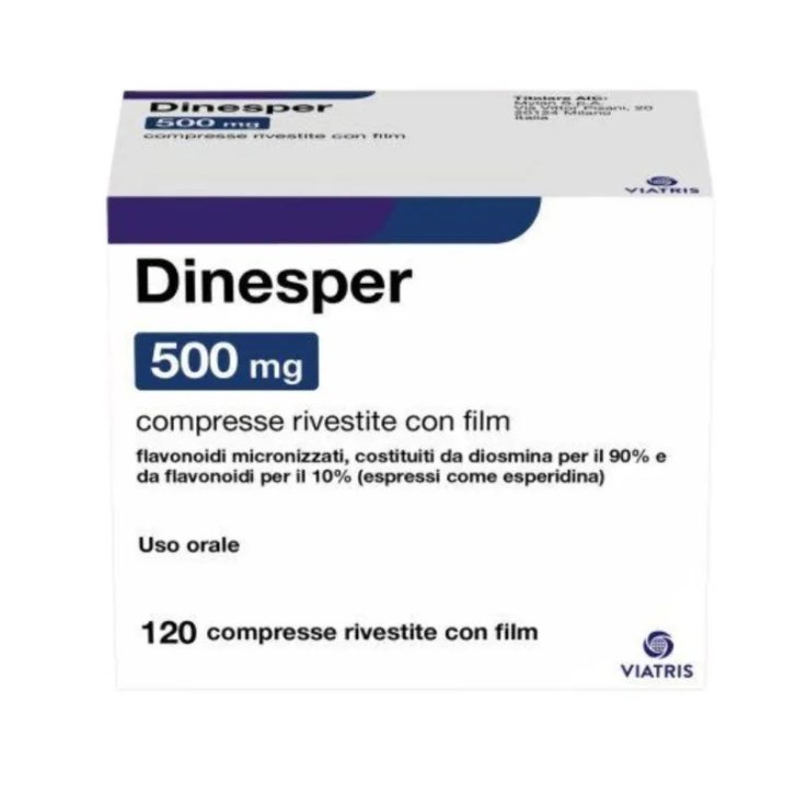 Dinesper Medicinale Compresse Rivestite Malattia Venosa ed Emorroidi 500mg 120 Compresse - Mylan