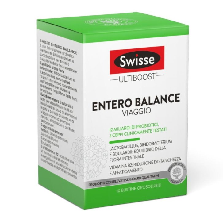Entero Balance Viaggio Integratore Equilibrio Flora Intestinale 10 Bustine Orosolubili - Swisse
