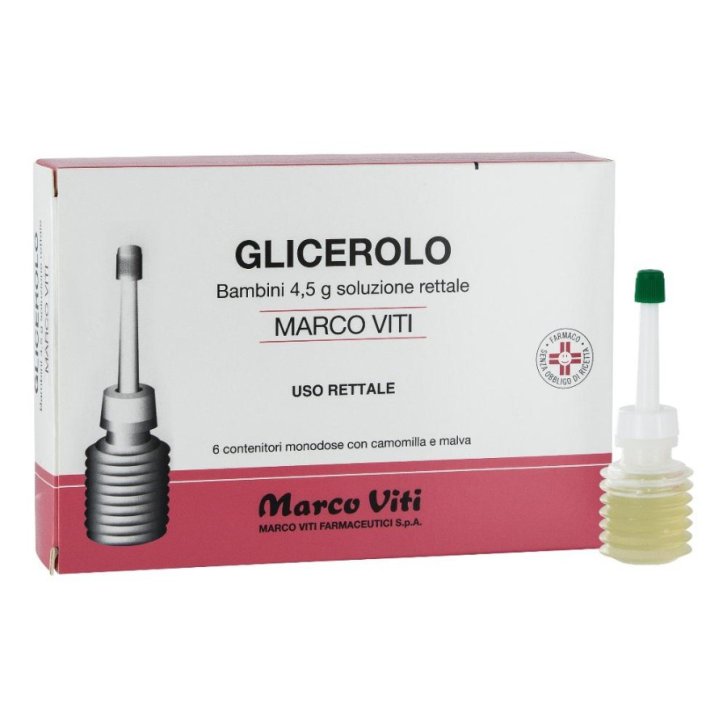 Glicerolo Bambini Microclisma Soluzione Rettale con Camomilla e Malva 6 Monodose 4,5 g - Marco Viti Glicerolo Bambini Microclisma Soluzione Rettale con Camomilla e Malva 6 Monodose 4,5 g - Marco Viti