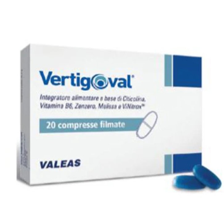 Vertigoval Integratore per Vertigini con Citicolina Zenzero e Vitamina B6 20 Compresse - Valeas Vertigoval Integratore per Vertigini con Citicolina Zenzero e Vitamina B6 20 Compresse - Valeas