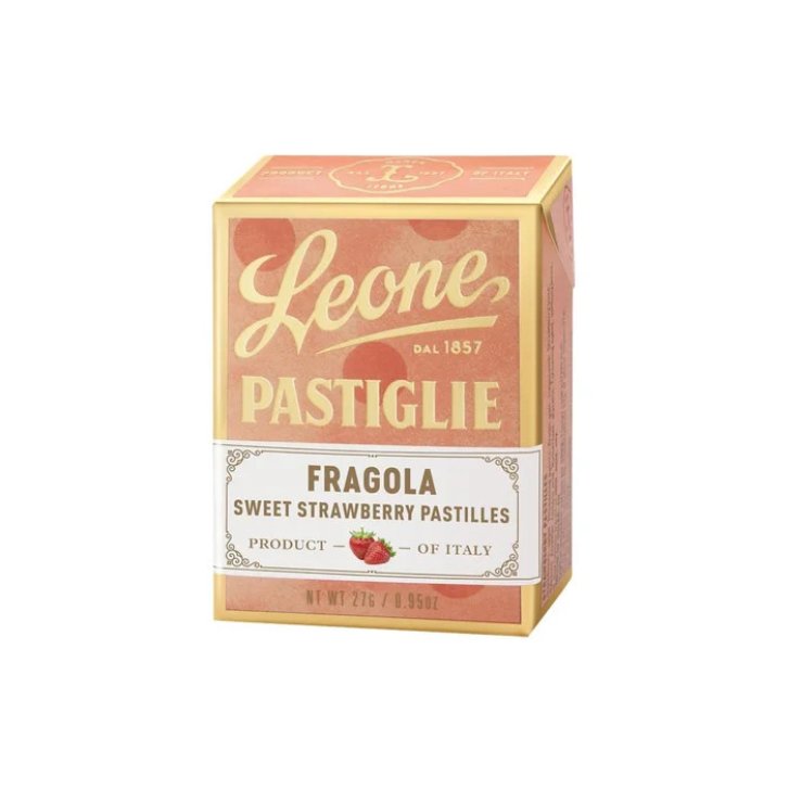Leone Pastiglie Fragola Caramelle Vegane Senza Glutine 27g - Leone