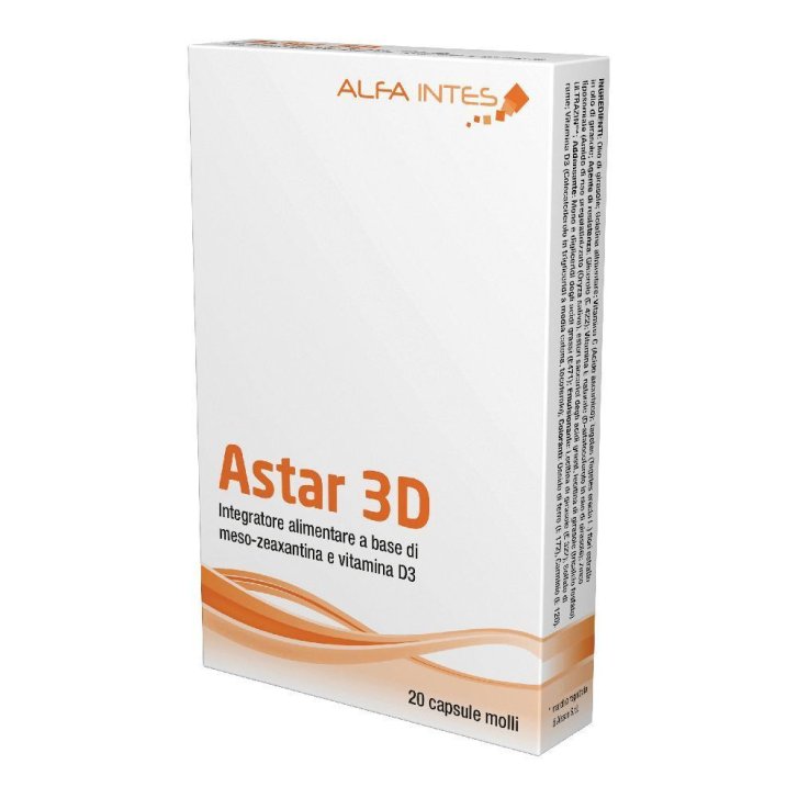 Astar 3D Integratore per la Vista con Meso-zeaxantina e Vitamina D3 20 Capsule Molli - Alfa Intes Astar 3D Integratore per la Vista con Meso-zeaxantina e Vitamina D3 20 Capsule Molli - Alfa Intes