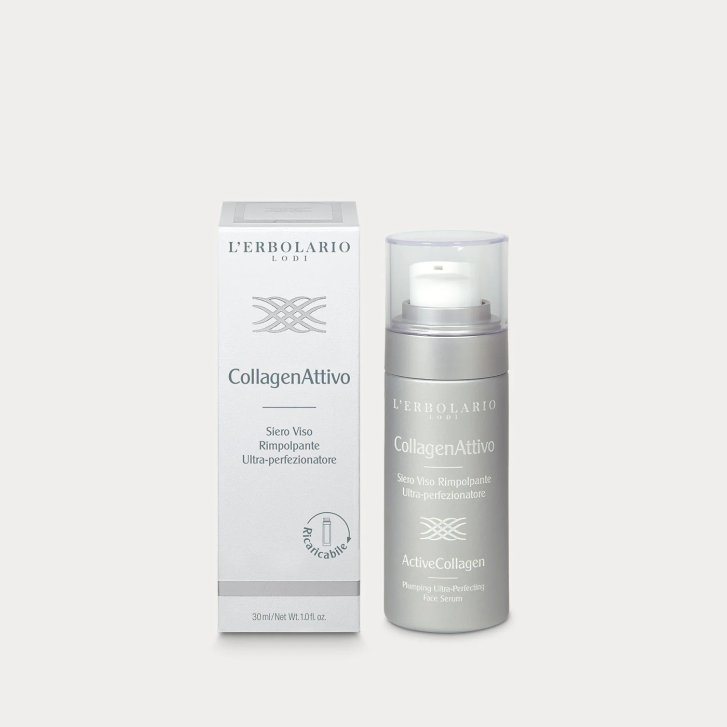 CollagenAttivo Siero Viso Rimpolpante con Collagene Biomimetico Acido Ialuronico 3D Vitamina C e Niacinamide Ricarica 30 ml - L\'Erbolario