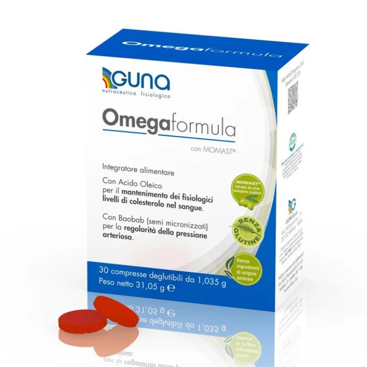 Omegaformula Integratore Alimentare Benessere Cardiovascolare - 30 Compresse - Guna Omegaformula Integratore Alimentare Benessere Cardiovascolare - 30 Compresse - Guna