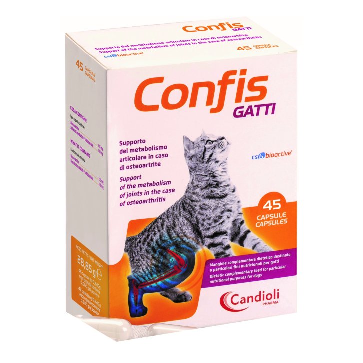 Confis Gatti Mangime Complementare per Articolazioni con Glucosamina e Condroitina 45 Capsule - Candioli