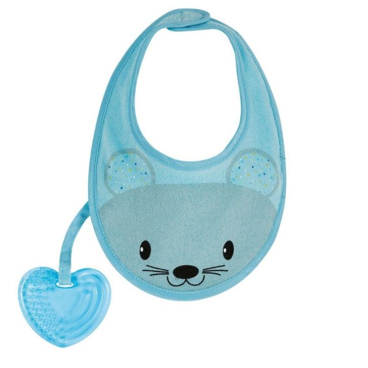 Chicco Fresh Massaggiagengive con Bavaglino Azzurro 4M+ - Chicco Chicco Fresh Massaggiagengive con Bavaglino Azzurro 4M+ - Chicco
