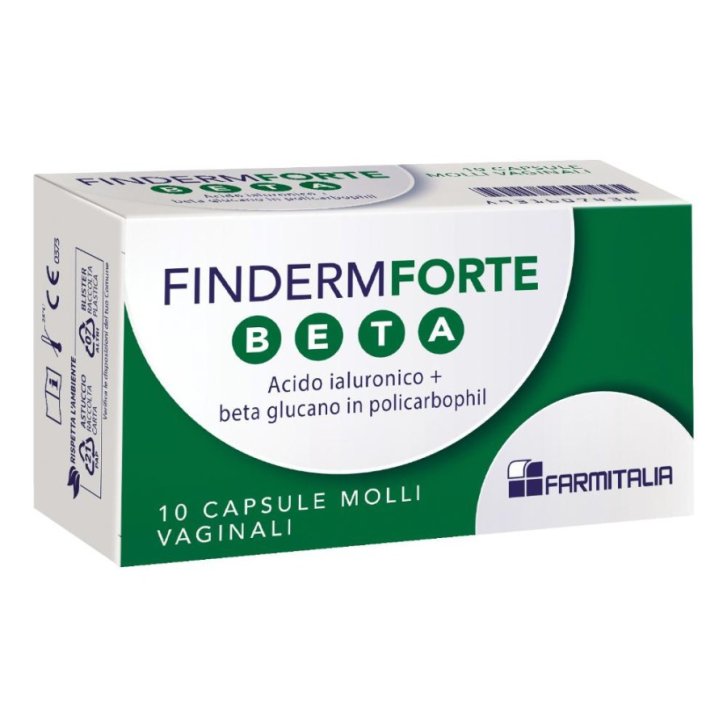 Finderm Forte Beta Dispositivo Medico Capsule Vaginali Acido Ialuronico e Vitamina A 10 Capsule Molli - Finderm Finderm Forte Beta Dispositivo Medico Capsule Vaginali Acido Ialuronico e Vitamina A 10 Capsule Molli - Finderm