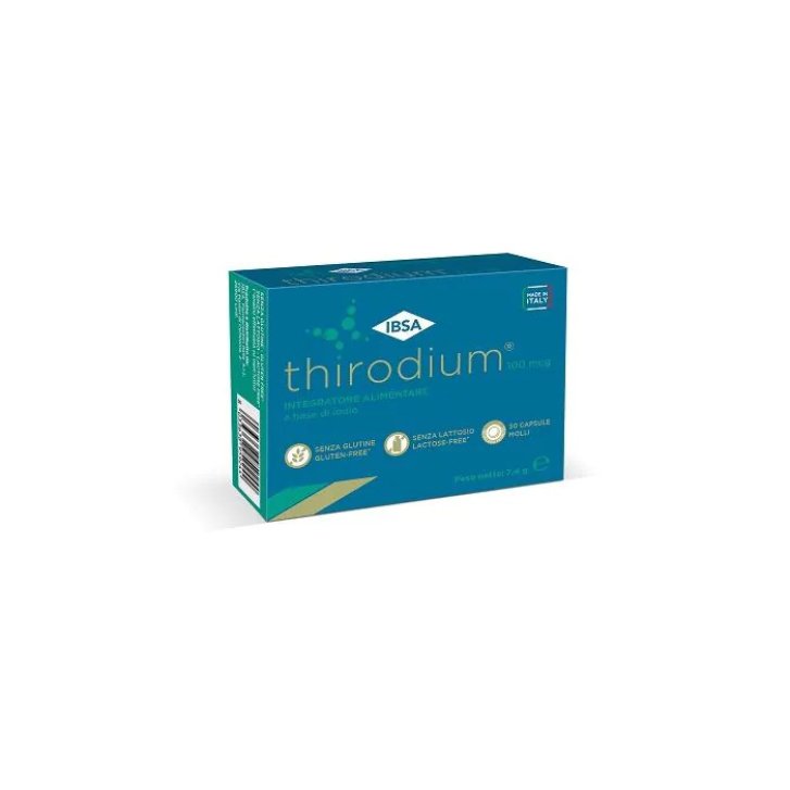Thirodium Integratore Iodio per Tiroide Gravidanza e Allattamento Senza Glutine e Lattosio 30 Capsule Molli - IBSA Thirodium Integratore Iodio per Tiroide Gravidanza e Allattamento Senza Glutine e Lattosio 30 Capsule Molli - IBSA