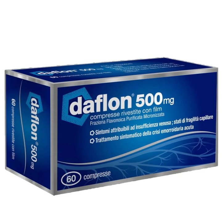 Daflon 500 mg Farmaco Vasoprotettore e Venotonico Compresse Rivestite 60 Compresse - DAFLON