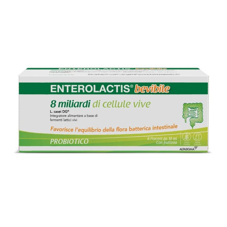 Enterolactis Bevibile Integratore Fermenti Lattici Vivi 6 Flaconcini - Alfasigma