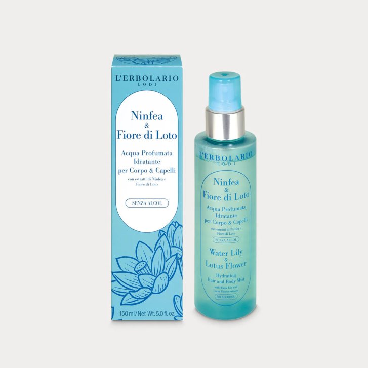 Acqua Profumata Ninfea & Fiore di Loto Idratante per Corpo e Capelli Senza Alcol 150ml - L\'Erbolario