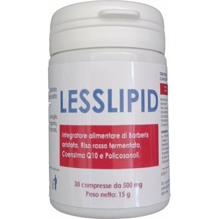 Lesslipid Integratore Colesterolo con Berberina Riso Rosso Fermentato e Coenzima Q10 30 Compresse - Omniaequipe Lesslipid Integratore Colesterolo con Berberina Riso Rosso Fermentato e Coenzima Q10 30 Compresse - Omniaequipe