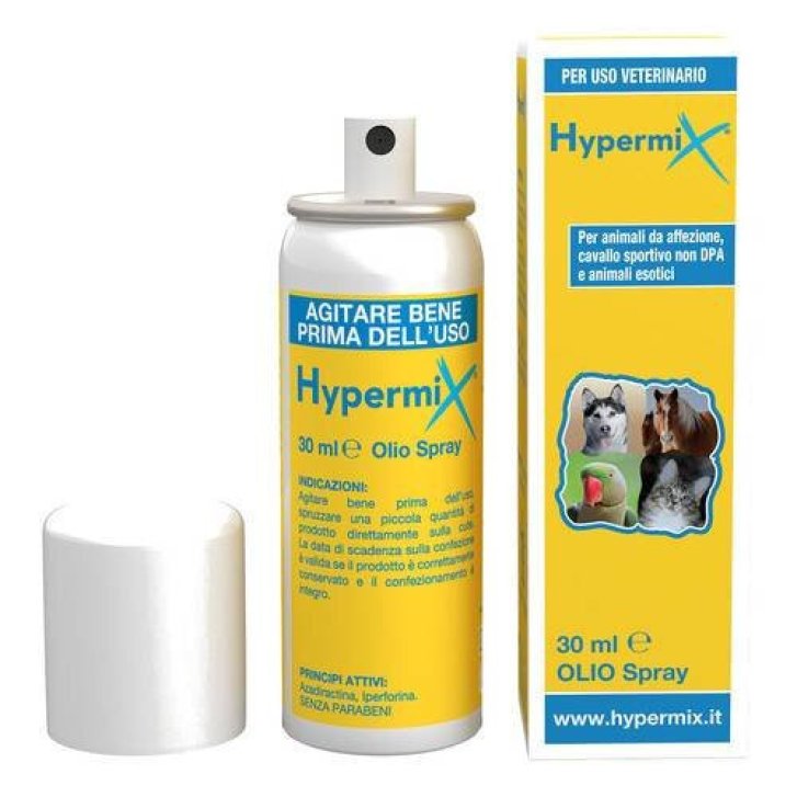 Hypermix Spray Olio per Cute Lesa Cicatrizzante con Iperico e Neem Uso Veterinario 30ml - HYPERMIX