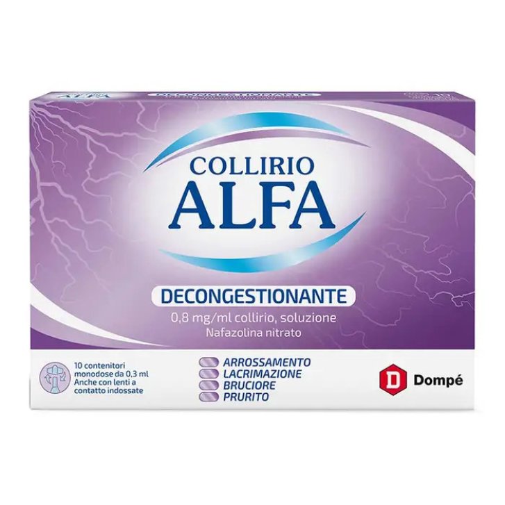 Collirio Alfa Decongestionante Collirio per Arrossamento e Prurito Oculare 10 Contenitori Monodose 0,3 ml - Collirio Alfa Collirio Alfa Decongestionante Collirio per Arrossamento e Prurito Oculare 10 Contenitori Monodose 0,3 ml - Collirio Alfa