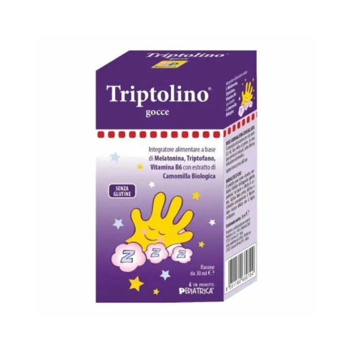 Triptolino Integratore Sonno Gocce con Melatonina Triptofano Vitamina B6 e Camomilla Biologica 30ml - Pediatrica
