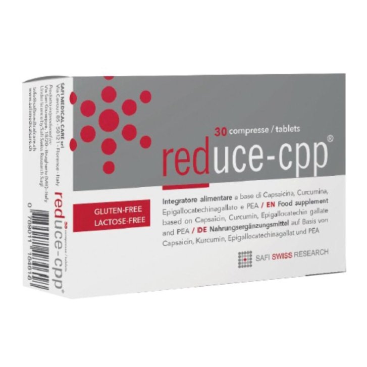 Reduce-CPP Integratore con Capsaicina Curcumina EGCG e PEA Senza Glutine 30 Compresse - Safi Medical Care Reduce-CPP Integratore con Capsaicina Curcumina EGCG e PEA Senza Glutine 30 Compresse - Safi Medical Care