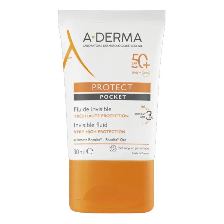 A-Derma Protect Fluido Invisibile Solare Viso SPF50+ Pelli Miste e Grasse 40ml - A-Derma