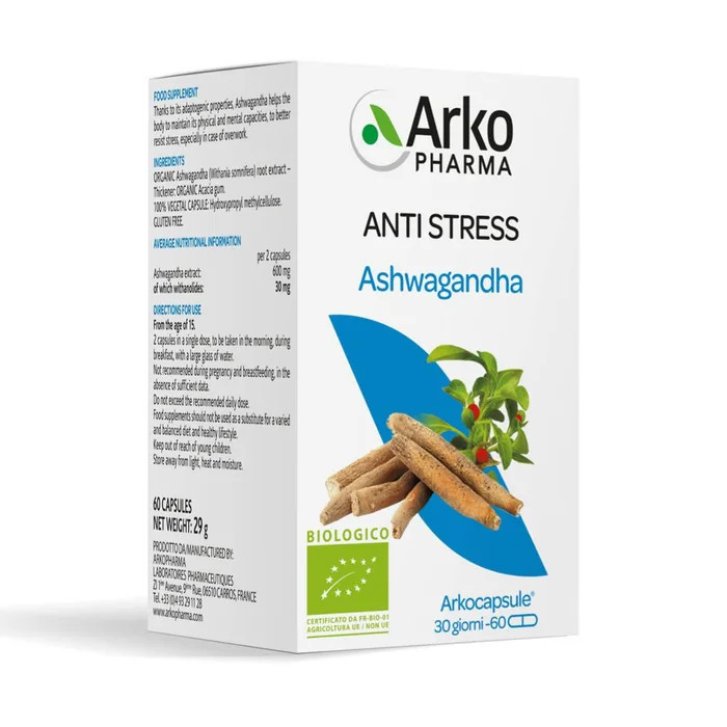 Arkocapsule Ashwagandha Bio Integratore Anti Stress 60 Capsule Vegetali - Arkopharma