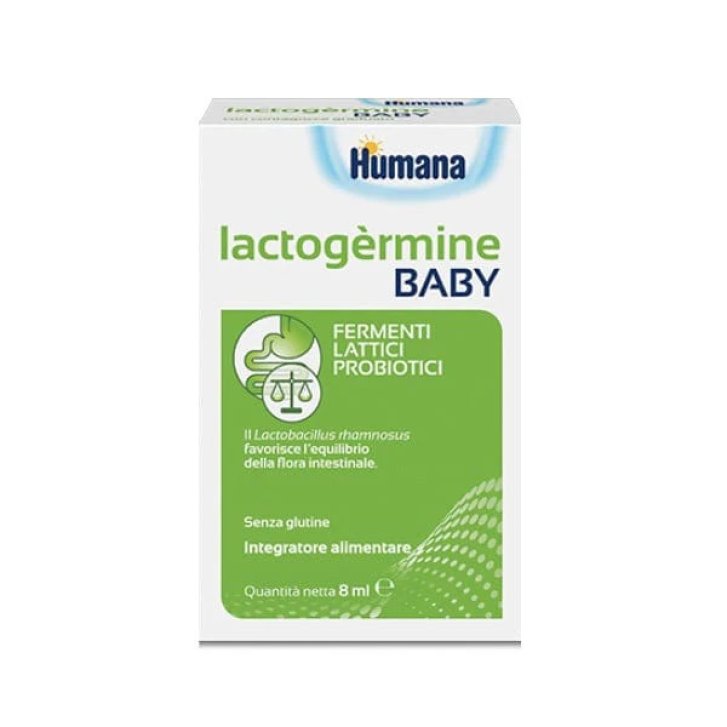 Lactogermine Baby Integratore Alimentare in Gocce con Fermenti Lattici Probiotici per Equilibrio della Flora Intestinale 8 ml - Humana