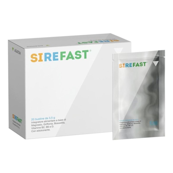 Sirefast Integratore Magnesio Griffonia Boswellia e Vitamine B2 B6 D Senza Glutine 20 Bustine - Agaton Sirefast Integratore Magnesio Griffonia Boswellia e Vitamine B2 B6 D Senza Glutine 20 Bustine - Agaton
