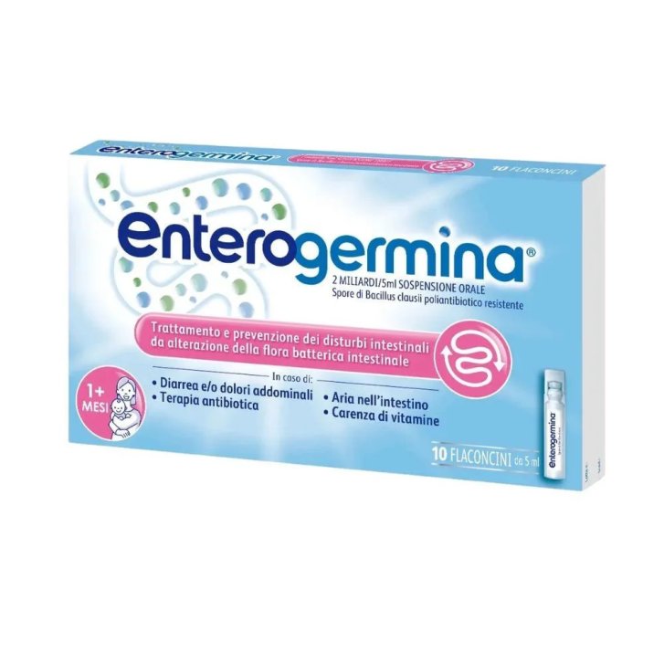 Enterogermina Farmaco Sospensione Orale Ripristino Flora Intestinale 2 Miliardi 10 Flaconcini da 5ml - Enterogermina Enterogermina Farmaco Sospensione Orale Ripristino Flora Intestinale 2 Miliardi 10 Flaconcini da 5ml - Enterogermina