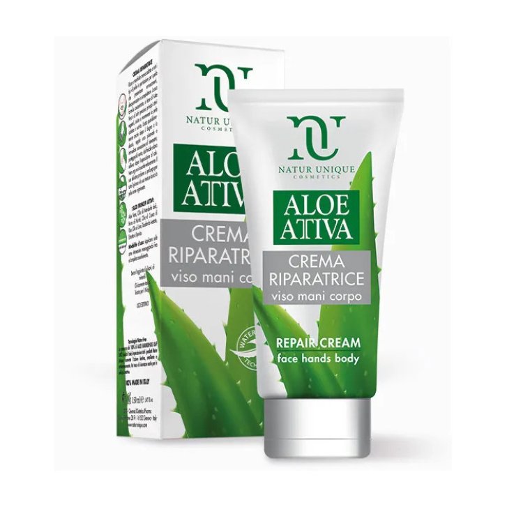 Aloe Attiva Crema Riparatrice Viso Mani Corpo con Aloe Vera e Burro di Karitè 150ml - Natur Unique