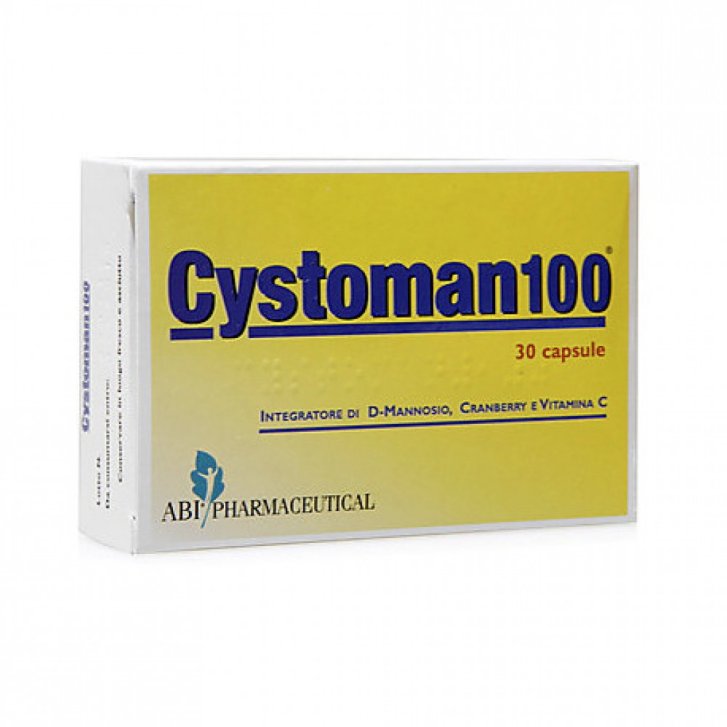 Cystoman 100 Integratore Vie Urinarie con D-Mannosio Cranberry e Vitamina C 30 Capsule - ABI Pharmaceutical