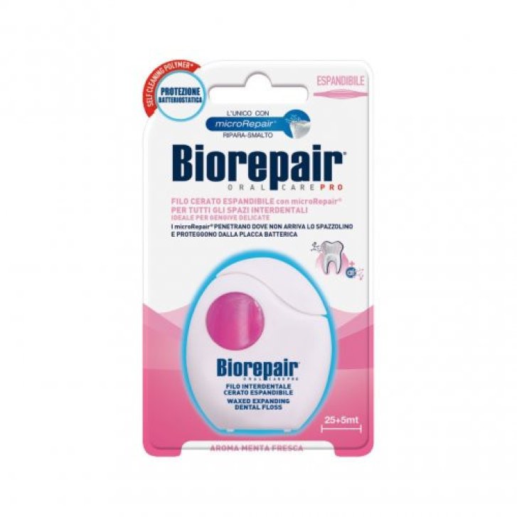 Biorepair Filo Interdentale Cerato Espandibile Antibatterico con microRepair e Acido Ialuronico 30m - Biorepair Biorepair Filo Interdentale Cerato Espandibile Antibatterico con microRepair e Acido Ialuronico 30m - Biorepair