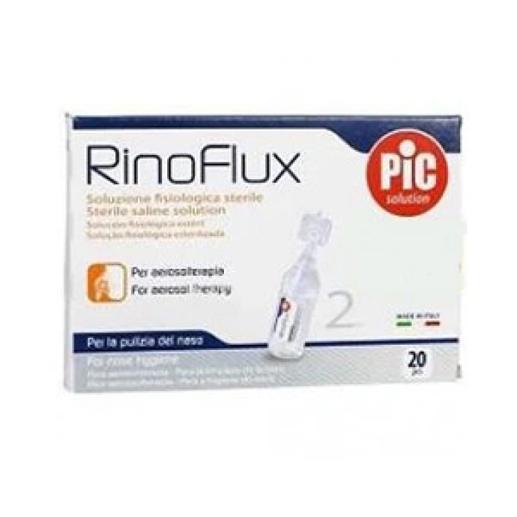 RinoFlux Soluzione Fisiologica Sterile Igiene Nasale e Aerosolterapia 20 Flaconcini da 2ml - PIC