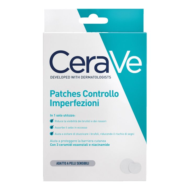 CeraVe Patches Idrocolloidali Controllo Imperfezioni con Ceramidi e Niacinamide 22 pezzi - CeraVe