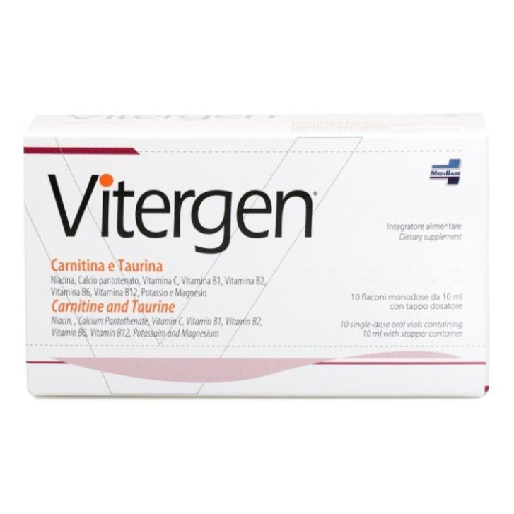 Vitergen Integratore Energetico con Ginseng Carnitina Taurina e Vitamine B 10 Flaconcini - Medibase
