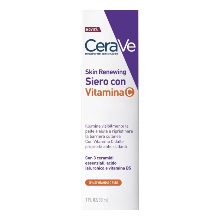 CeraVe Skin Renewing Siero Viso con Vitamina C 10% Illuminante e Antiossidante 30ml - CeraVe