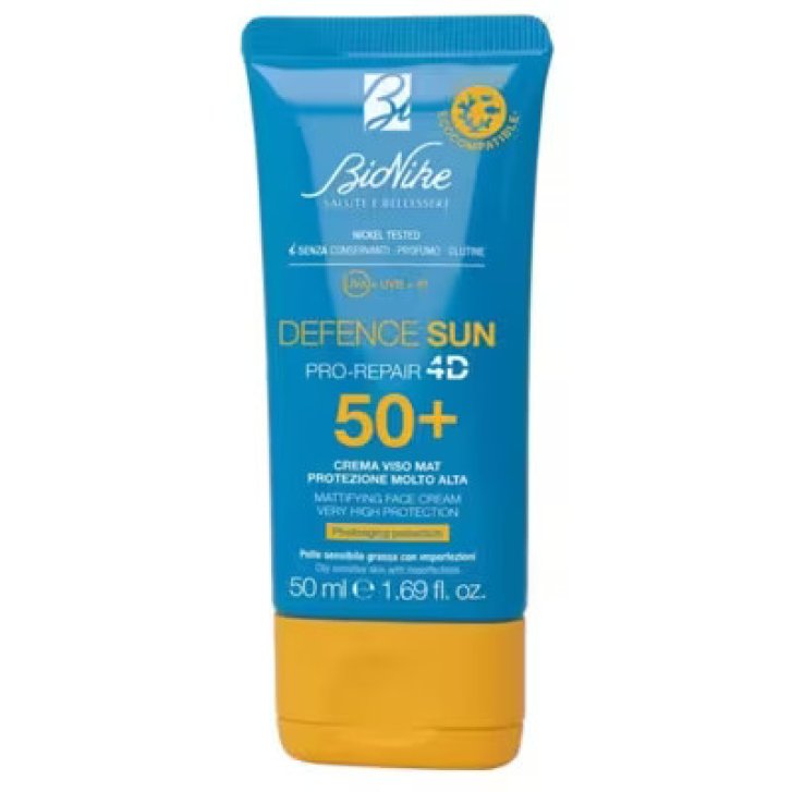 Bionike Defence Sun SPF 50+ Crema Solare Viso Mat Pelli Grasse Non Comedogena 50 ml - Bionike