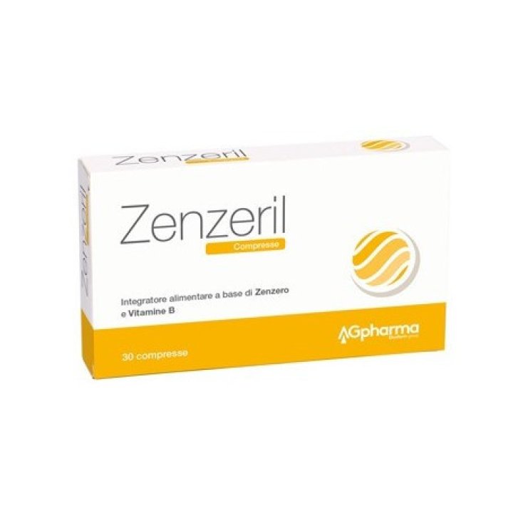 Zenzeril Integratore Antinausea con Zenzero e Vitamine B1 B2 B6 Senza Glutine 30 Compresse - AG Pharma