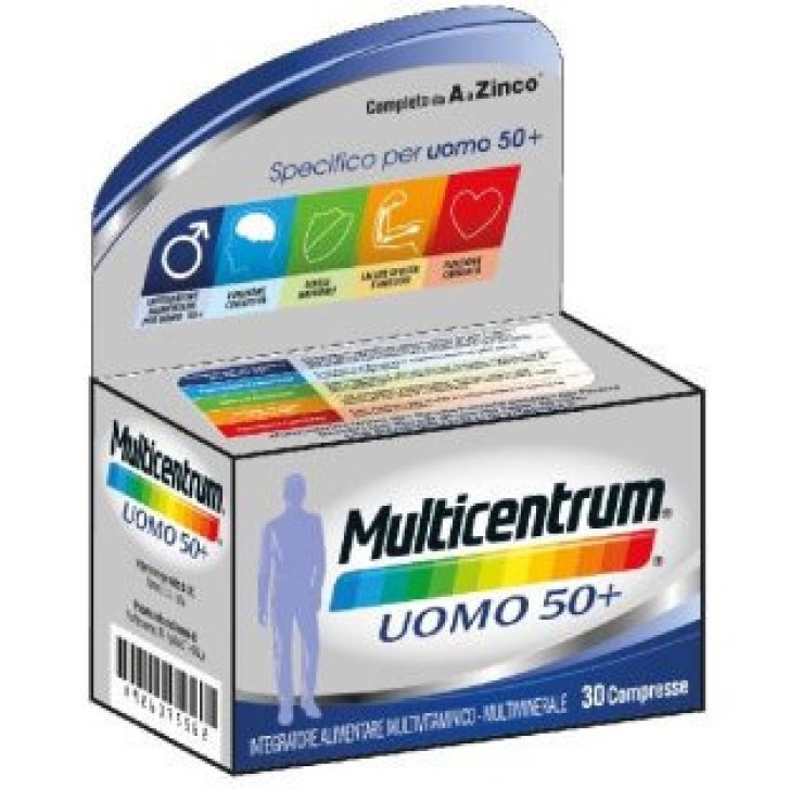Multicentrum Uomo 50+ Integratore Multivitaminico e Multiminerale con Vitamina D e B12 30 Compresse - Multicentrum Multicentrum Uomo 50+ Integratore Multivitaminico e Multiminerale con Vitamina D e B12 30 Compresse - Multicentrum