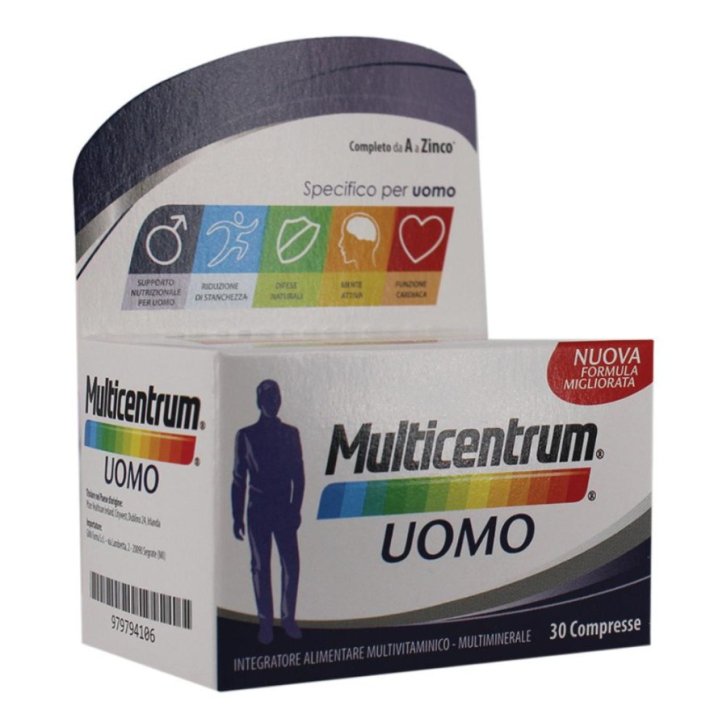 Multicentrum Uomo Integratore Multivitaminico e Multiminerale Senza Glutine 30 Compresse - Multicentrum Multicentrum Uomo Integratore Multivitaminico e Multiminerale Senza Glutine 30 Compresse - Multicentrum