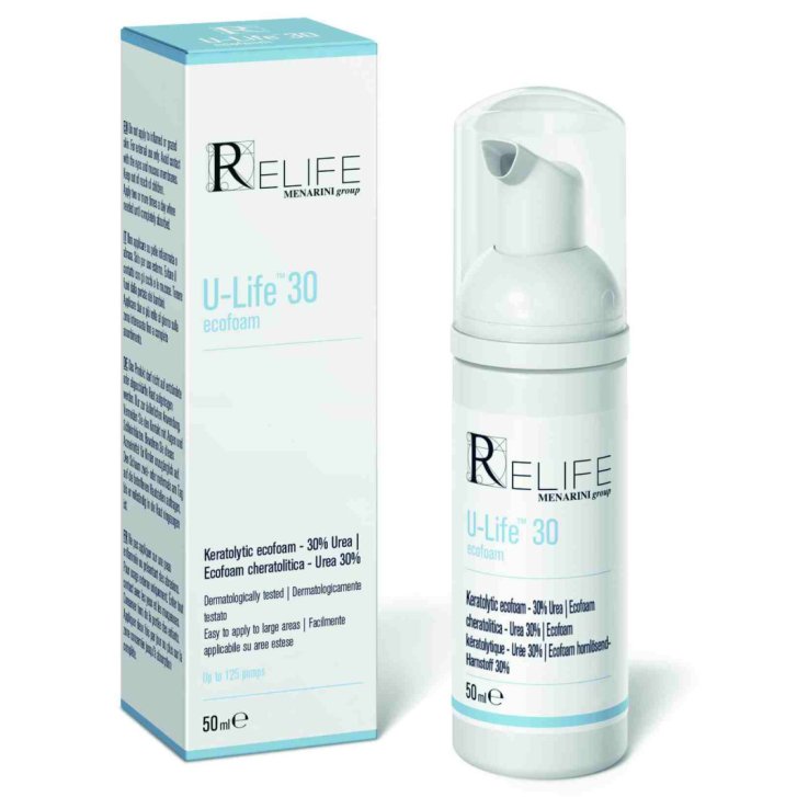 U-Life 30 Ecofoam Crema Cheratolitica e Idratante Urea 30% per Pelle Secca 50ml - Relife
