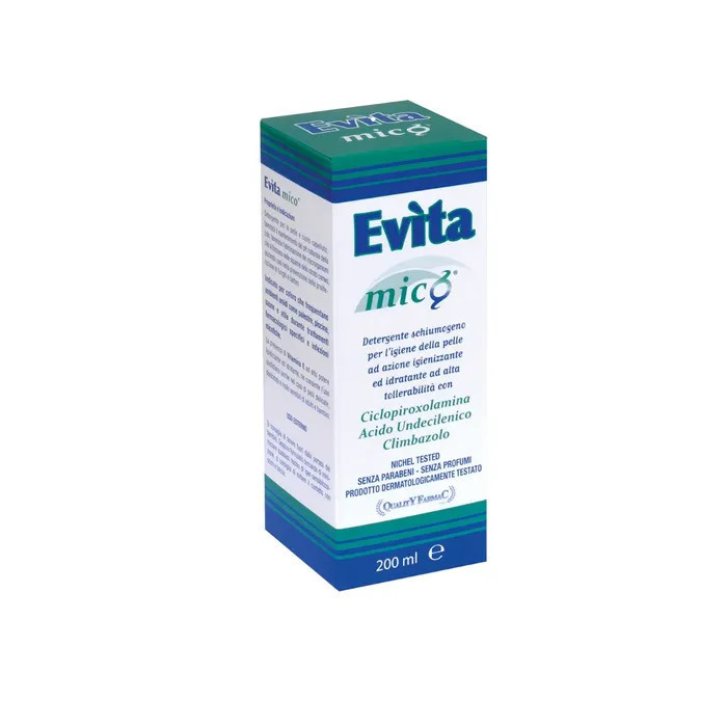Evita Mico Detergente Schiumoso Igienizzante Antifungino con Ciclopiroxolamina e Vitamina E 200ml - Quality Farmac Evita Mico Detergente Schiumoso Igienizzante Antifungino con Ciclopiroxolamina e Vitamina E 200ml - Quality Farmac