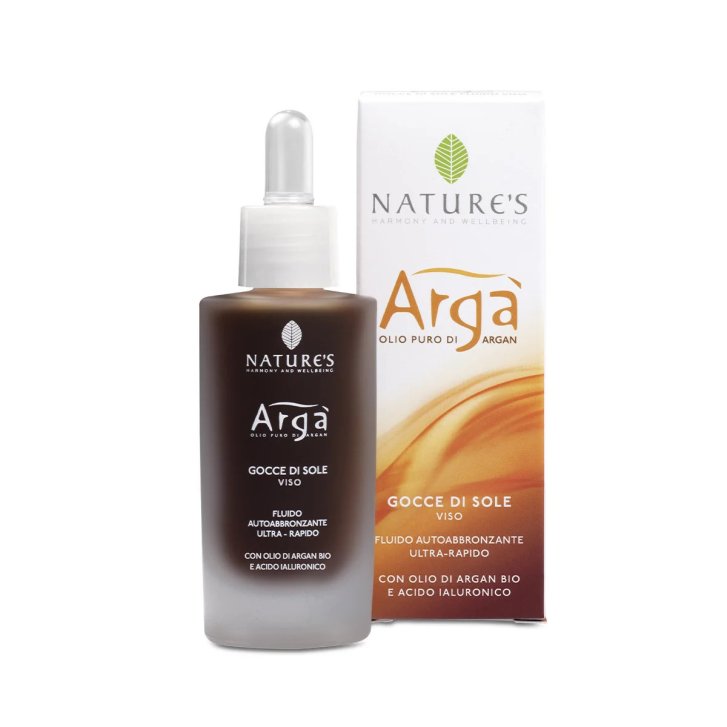 Argà Gocce di Sole Fluido Viso Autoabbronzante con DHA Vegetale e Olio di Argan Bio 30ml - Nature\'s