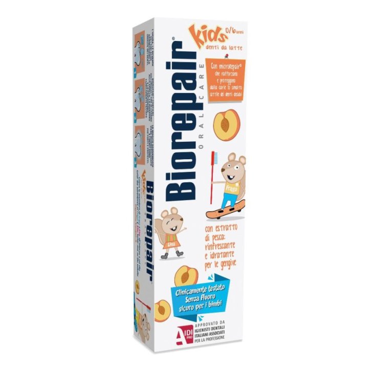 Biorepair Kids Dentifricio Bambini 0-6 Anni Gusto Pesca con microRepair 50ml - Biorepair