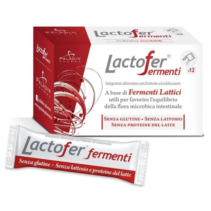 Lactofer Fermenti Integratore Lactobacillus Senza Glutine e Lattosio 12 Bustine Orosolubili - Paladin Pharma