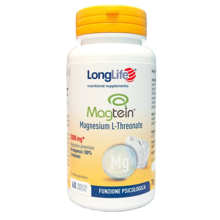 Magtein Integratore Magnesio L-Treonato per Funzione Cognitiva e Sonno 60 Tavolette - LongLife Magtein Integratore Magnesio L-Treonato per Funzione Cognitiva e Sonno 60 Tavolette - LongLife